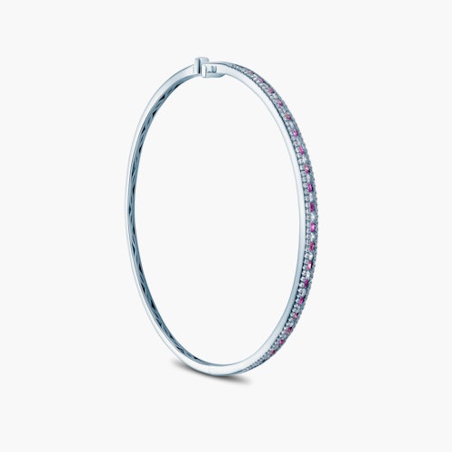 Bransoletka SAVICKI: białe złoto, różowe szafiry, diamenty